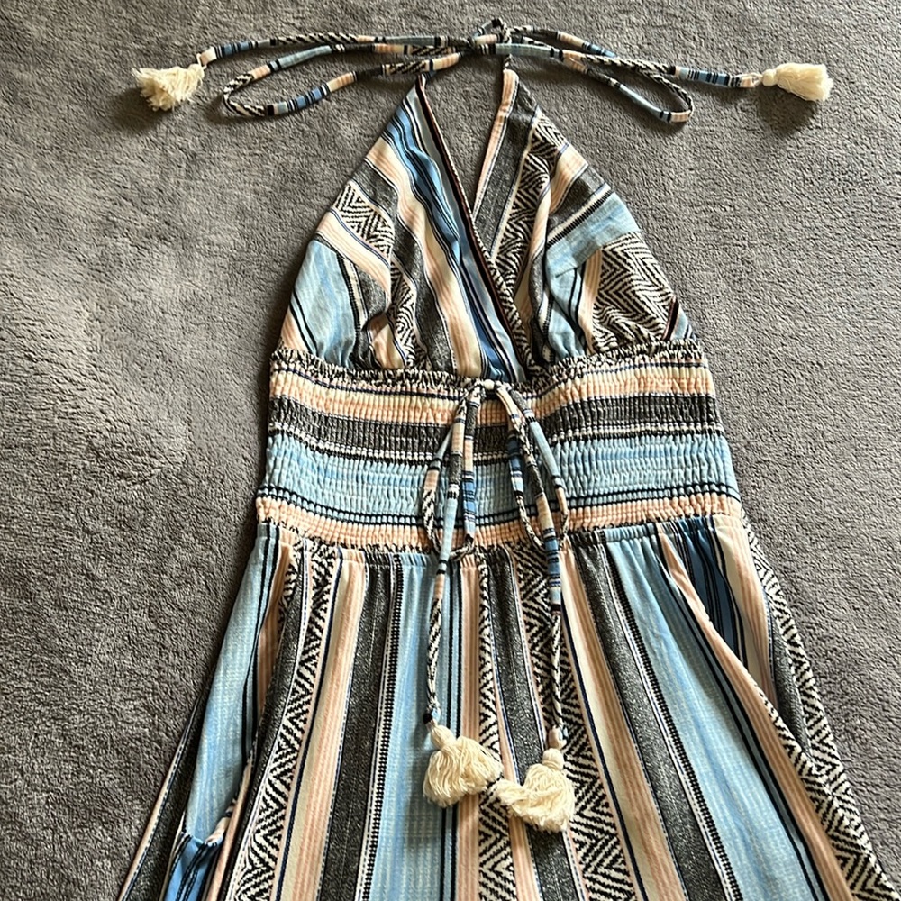 Venus Tassel Halter V-Neck Pants Jumpsuit